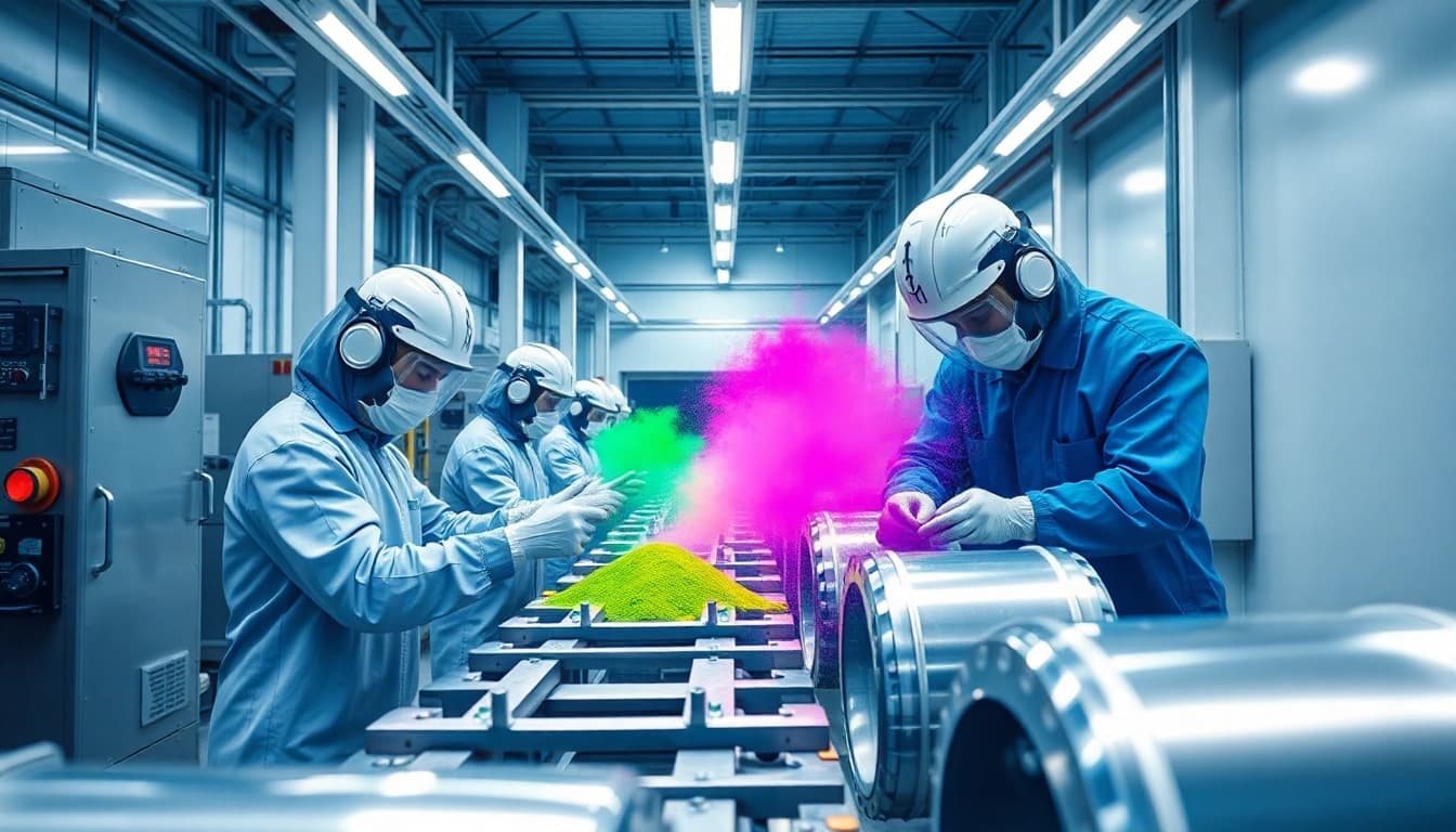 Innovative powder coating malaysia manufacturing facility showcasing state-of-the-art equipment and vibrant powder applications.