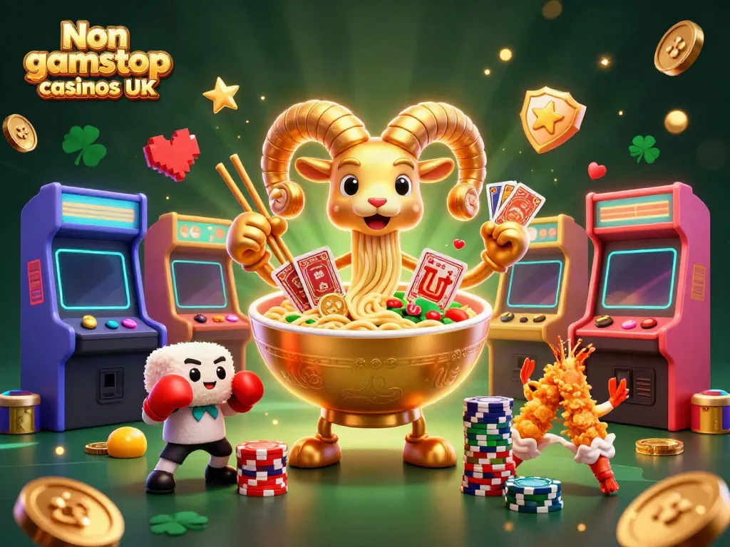 Experience the excitement at Non gamstop casinos UK with a vibrant 3D casino illustration.