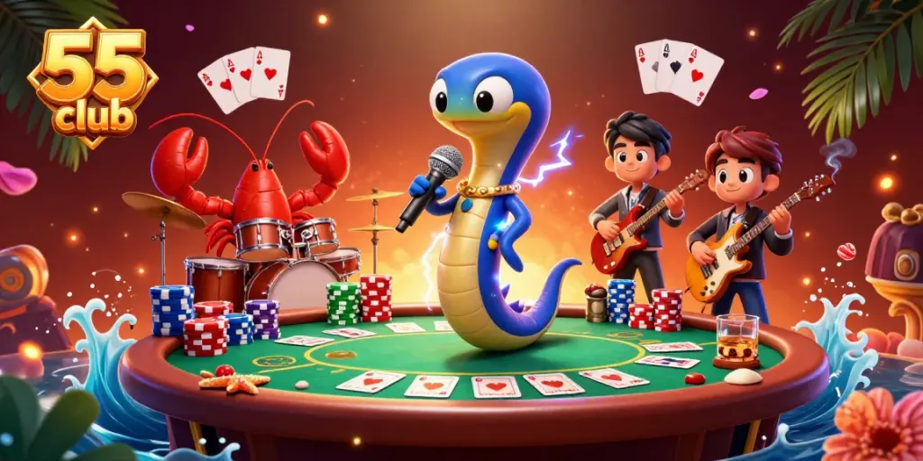 Engage with thrilling games at 55 club underwater casino, experiencing vibrant live entertainment.