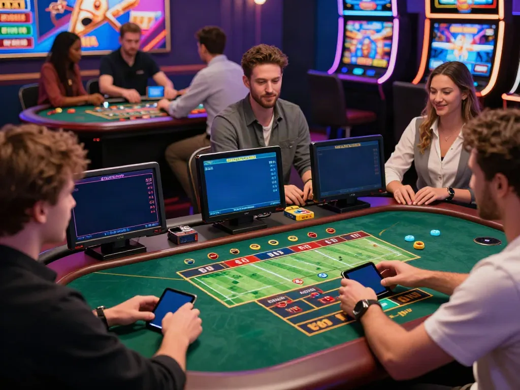 Enthusiastic players engaged on TX88's vibrant gambling platform, showcasing sports betting and live casino.