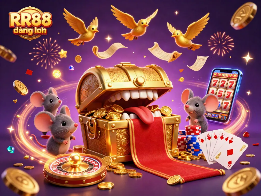 Engage in thrilling games at RR88 đăng nhập with vibrant casino imagery and winning elements.