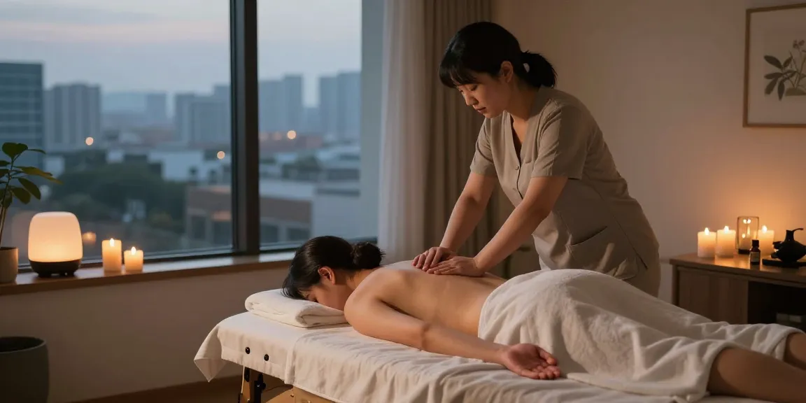 Experience a relaxing 백석출장마사지 session in a serene upscale home environment.