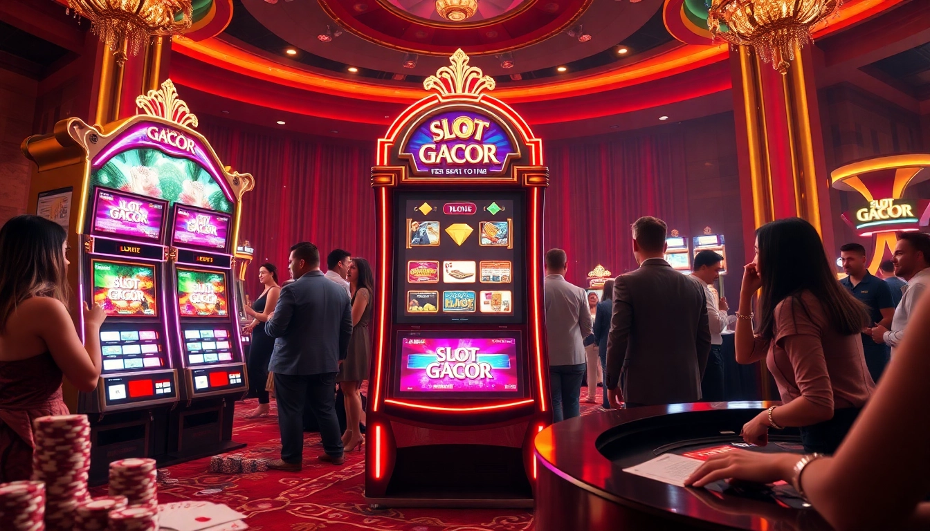 Experience Slot Gacor success with vibrant slot machines and exciting casino atmosphere.