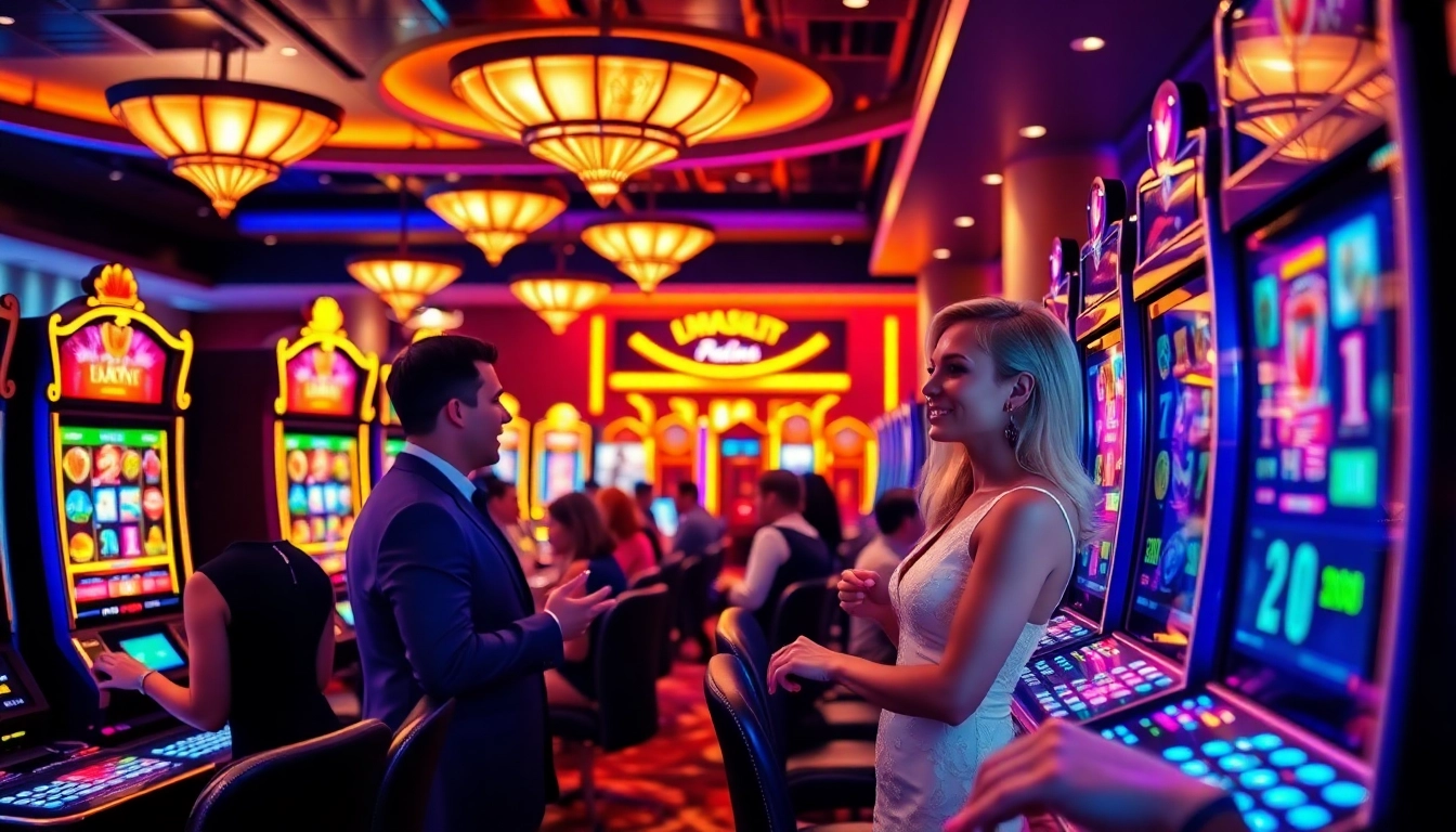 Experience the thrill of doaslot login with vibrant slot machines and engaged players.