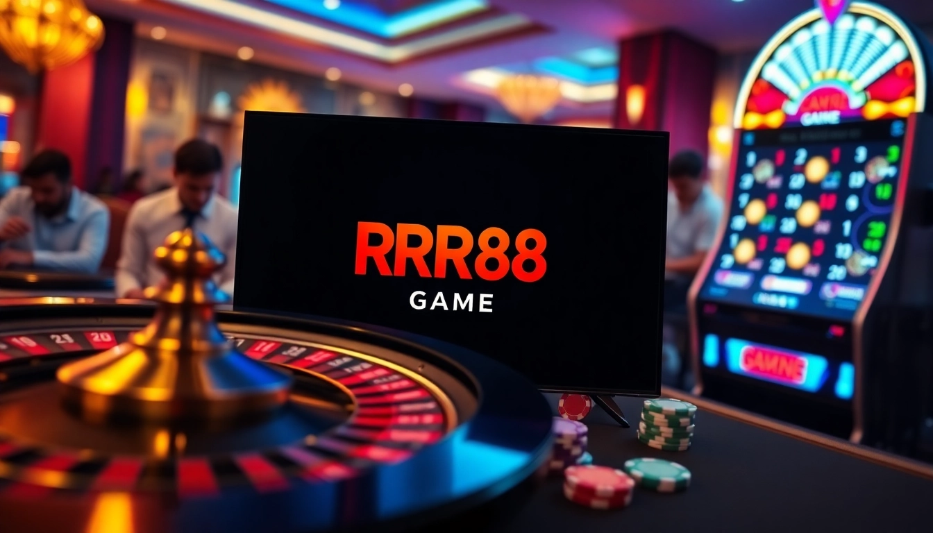 Experience the thrill of the RR88 Game with vibrant casino visuals and engaging gaming elements.