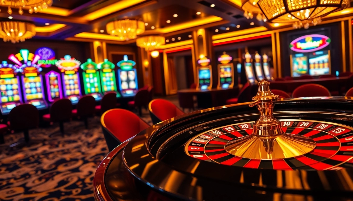 Exciting casino scene showcasing the S8 brand with roulette and poker tables.