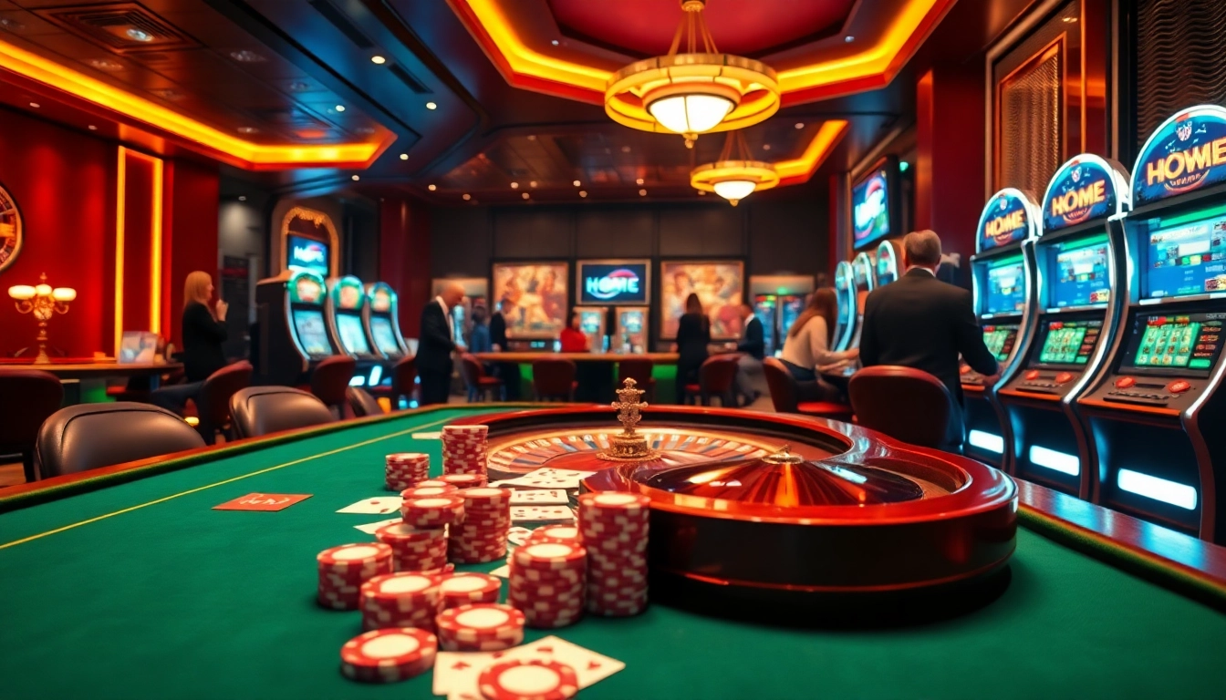 Experience the thrill of home vvjl casino with vibrant poker tables and exciting slot machines.