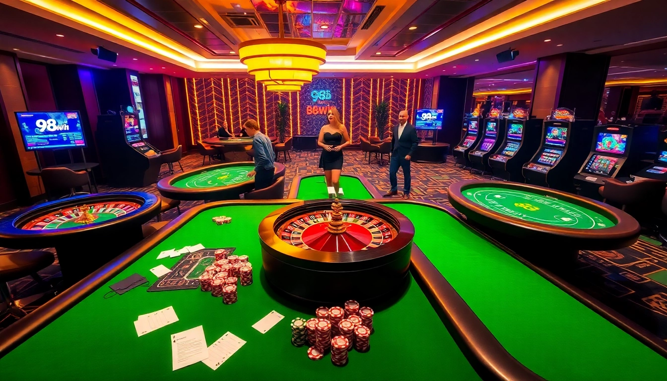 Join the excitement at 98win with vibrant casino tables and thrilling games in action.