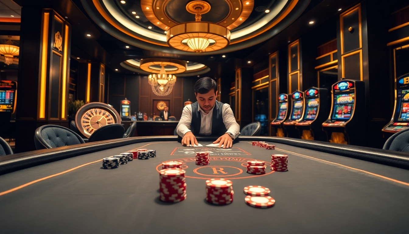 w88club com w88 không bị chặn scene with an elegant poker game, luxurious casino decor, and excited players.