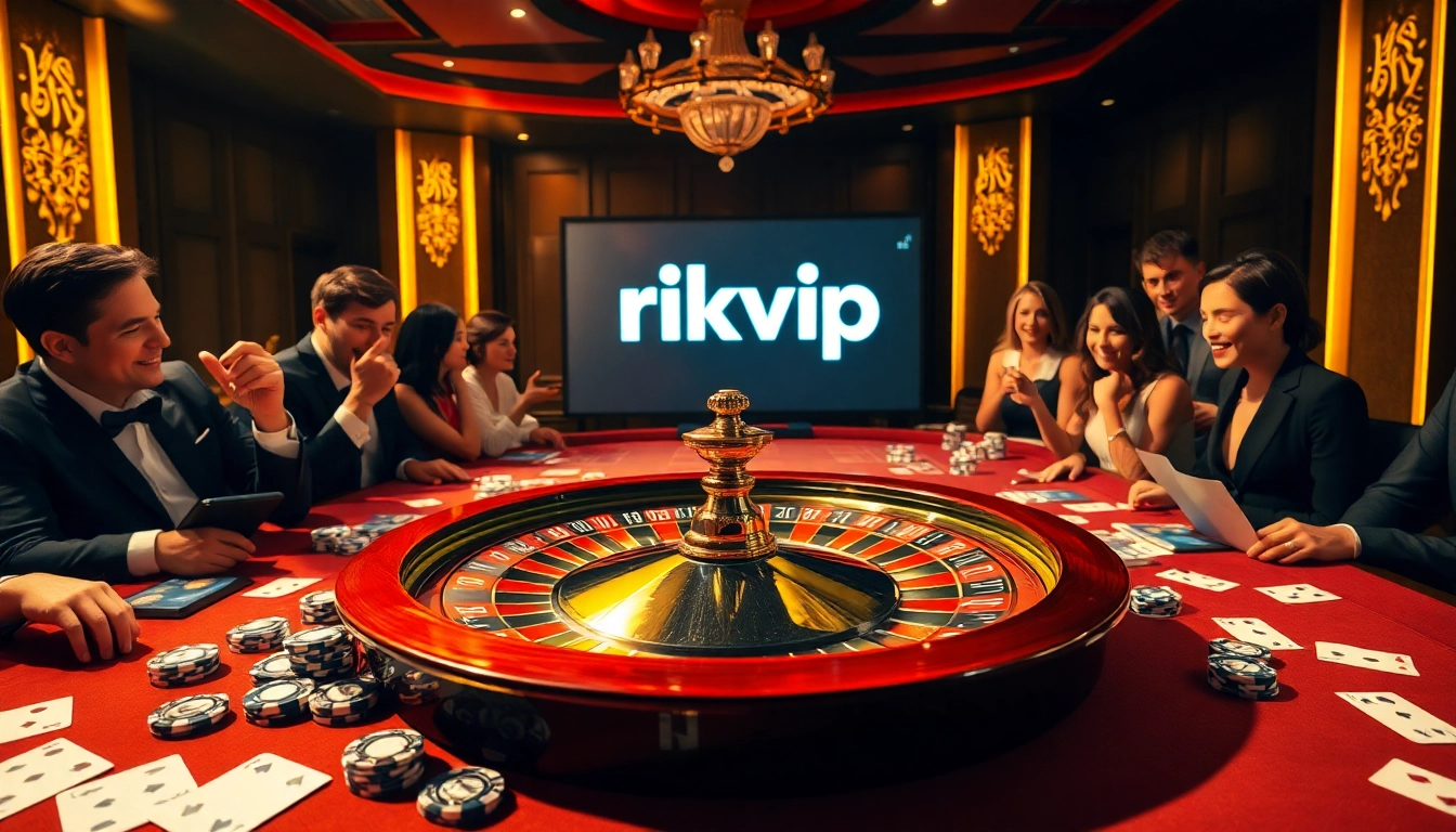 Experience the excitement of gambling at rikvip with vibrant casino tables and lively players.