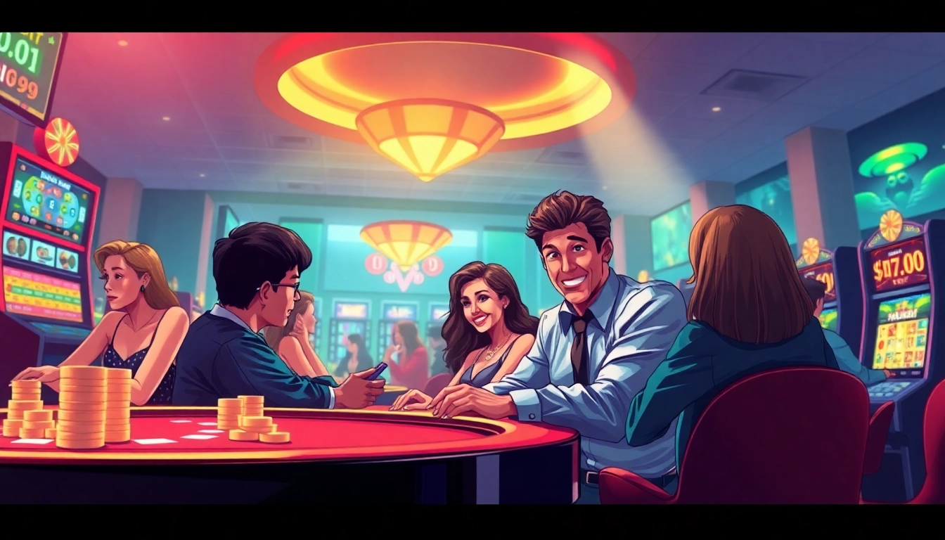 Engaging scene from good88.hu.net showcasing an exciting casino environment with players enjoying various games.