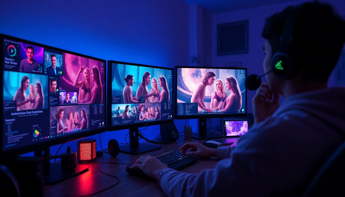 Engaging NSFW character AI interactions in a vibrant digital workspace, showcasing ai nsfw modeling.